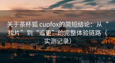 关于茶杯狐 cupfox的简短结论：从“找片”到“追更”的完整体验链路（实测记录）