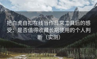 把白虎自扣在线当作日常工具后的感受：是否值得收藏长期使用的个人判断（实测）