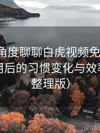 从用户角度聊聊白虎视频免费观看：高频使用后的习惯变化与效率提升（整理版）