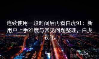 连续使用一段时间后再看白虎91：新用户上手难度与常见问题整理，白虎视迅