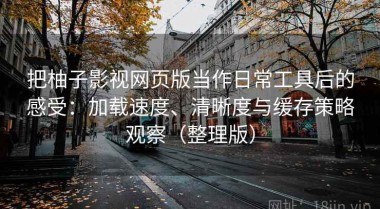 把柚子影视网页版当作日常工具后的感受：加载速度、清晰度与缓存策略观察（整理版）