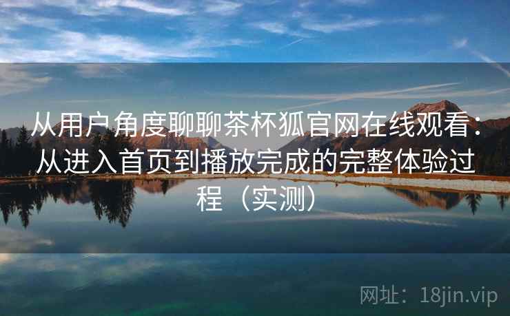 从用户角度聊聊茶杯狐官网在线观看：从进入首页到播放完成的完整体验过程（实测）