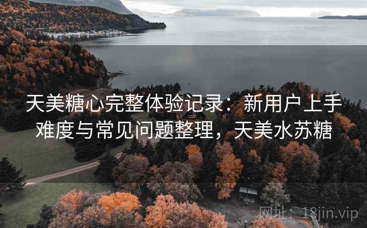 天美糖心完整体验记录：新用户上手难度与常见问题整理，天美水苏糖