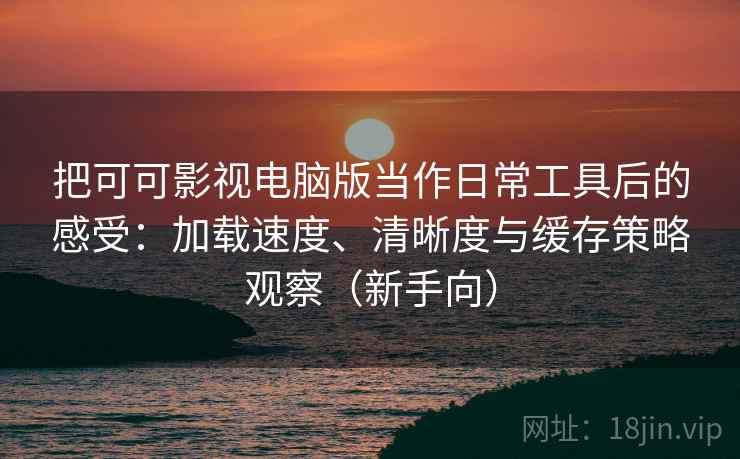 把可可影视电脑版当作日常工具后的感受：加载速度、清晰度与缓存策略观察（新手向）