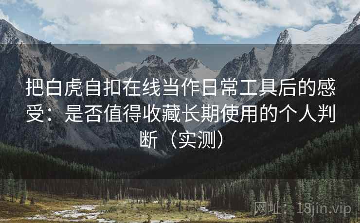 把白虎自扣在线当作日常工具后的感受：是否值得收藏长期使用的个人判断（实测）
